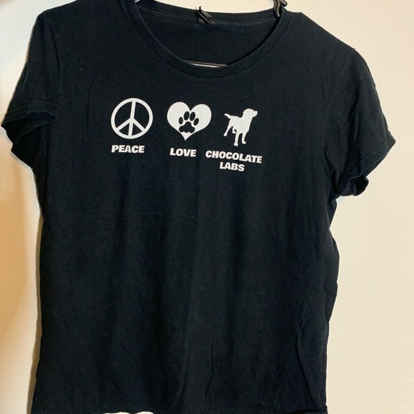 Peace, Love, & Chocolate Labs Black Graphic Tee - Picture 1 of 1